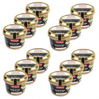 Lot 12x Terrine de lapin à l'Armagnac - Bocal 180g