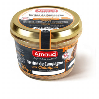 Lot 12x Terrine de campagne aux châtaignes - Bocal 180g