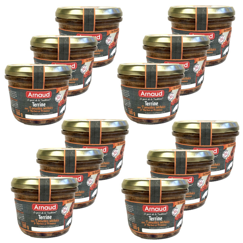 Lot 12x Terrine aux tomates séchées et herbes de Provence - Bocal 180g