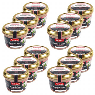 Lot 12x Mousse de canard à l'Armagnac - Bocal 90g