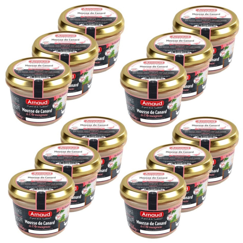 Lot 12x Mousse de canard à l'Armagnac - Bocal 90g