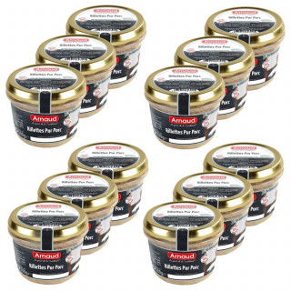 Lot 12x Rillettes pur porc - Bocal 180g