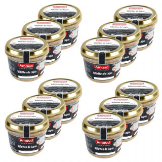 Lot 12x Rillettes de lapin - Bocal 180g