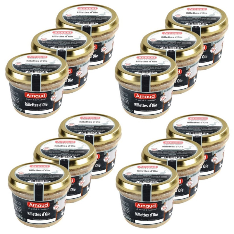 Lot 12x Rillettes d'oie - Bocal 180g