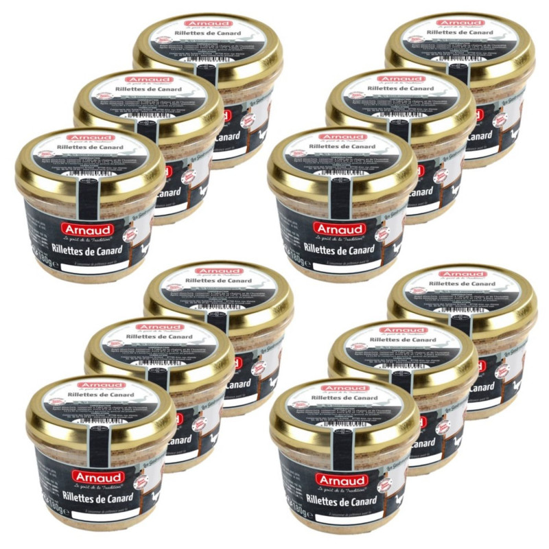 Lot 12x Rillettes de canard - Bocal 180g