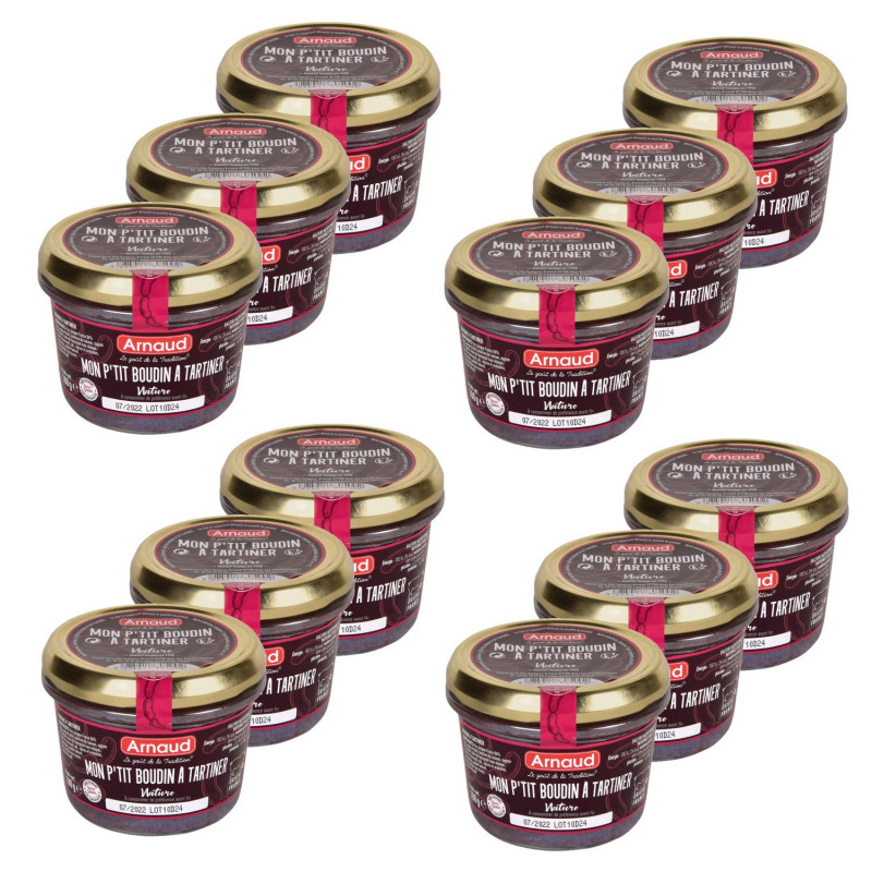 Lot 12x Mon p'tit boudin à tartiner nature - Bocal 180g