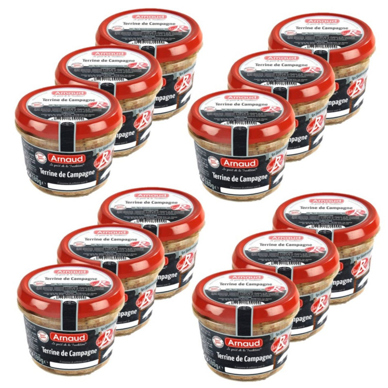 Lot 12x Terrine de campagne - Label Rouge - Bocal 180g