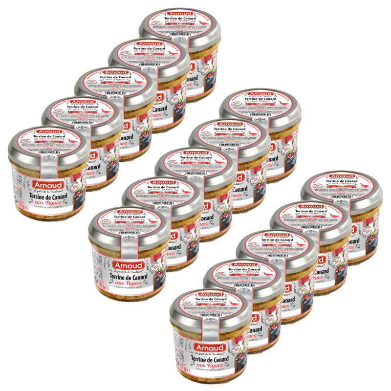 Lot 15x Terrine de canard aux figues - Bocal 90g