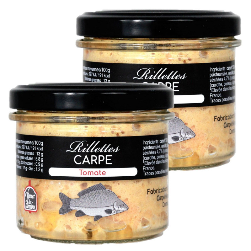 Lot 2x Rillettes de carpe à la tomate - Pot 90g
