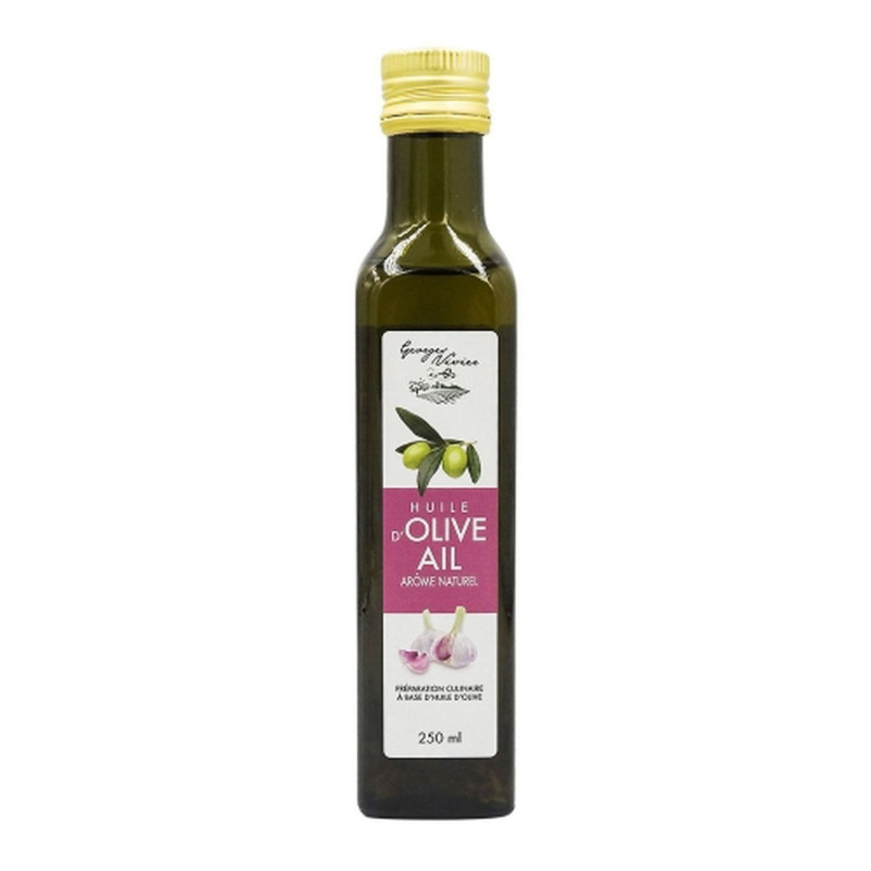 Huile d'olive à l'ail - Bouteille 250ml