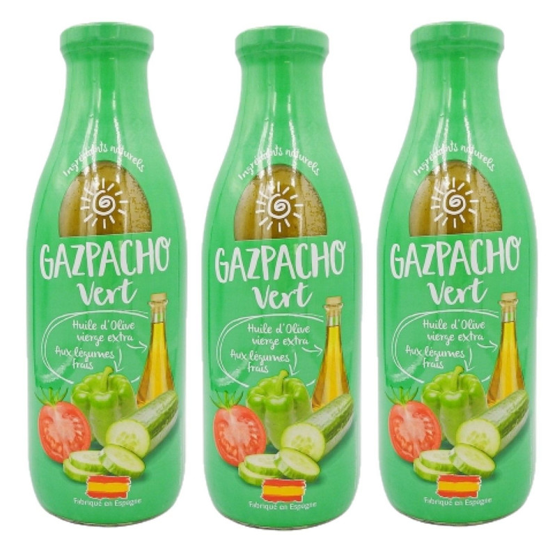Lot 3x Gaspacho vert - Bouteille 1L