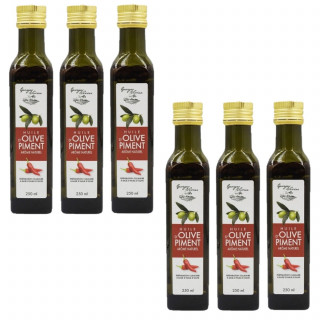 Lot 6x Huile d'olive au piment - Bouteille 250ml
