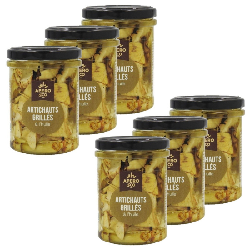 Lot 6x Artichauts grillés à l'huile - Bocal 180g