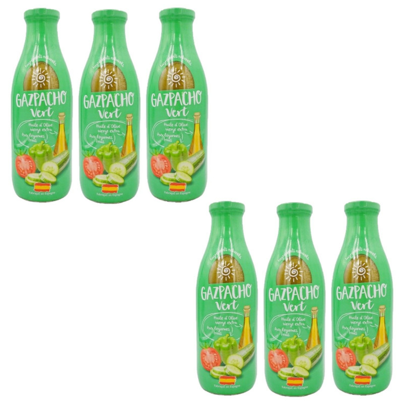 Lot 6x Gaspacho vert - Bouteille 1L