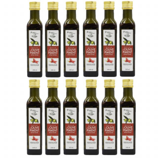 Lot 12x Huile d'olive au piment - Bouteille 250ml