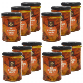 Lot 12x Duo de poivrons grillés à l'huile - Bocal 180g