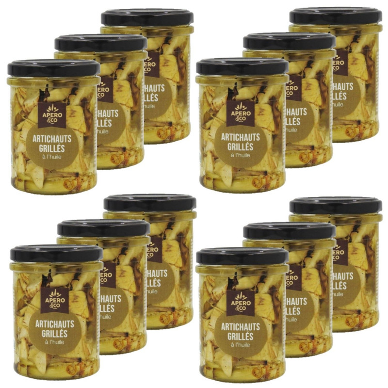 Lot 12x Artichauts grillés à l'huile - Bocal 180g