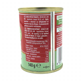 Lot 3x Double concentré de tomates - Zéro résidu de pesticides - Conserve 140g