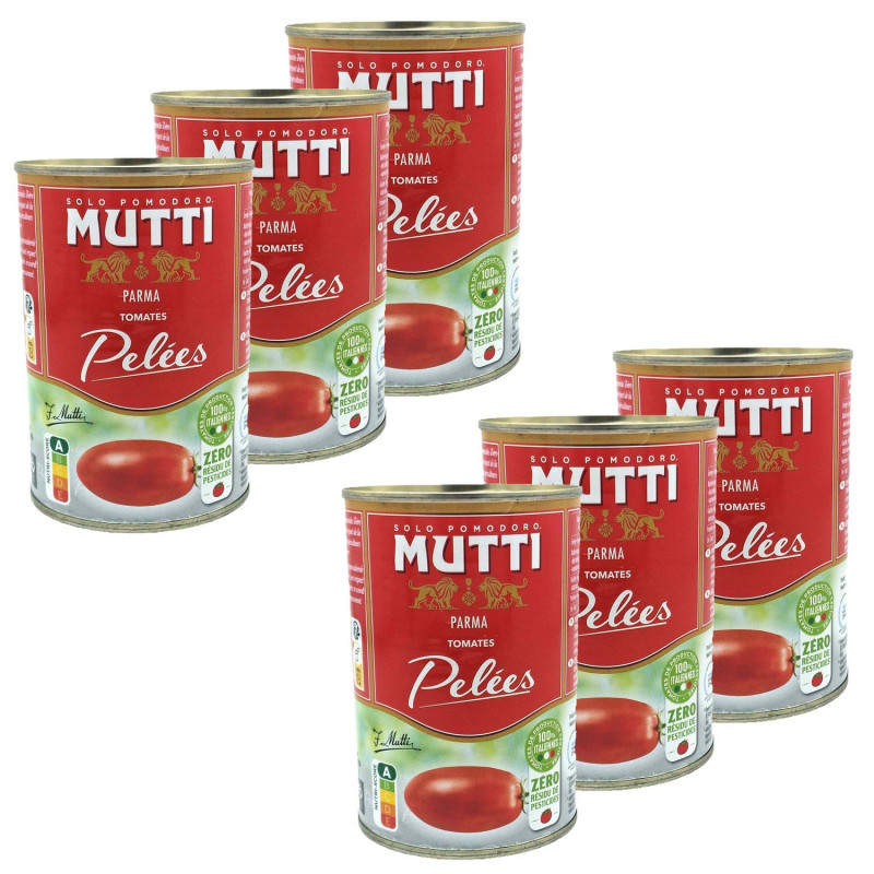 Lot 6x Tomates pelées - Zéro résidu de pesticides - Conserve 400g