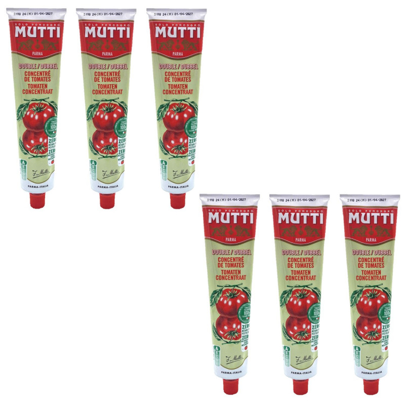 Lot 6x Double concentré de tomates - Zéro résidu de pesticides - Tube 130g
