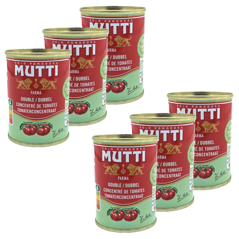 Lot 6x Double concentré de tomates - Zéro résidu de pesticides - Conserve 140g