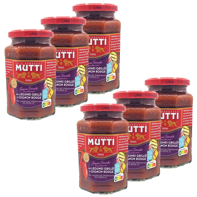 Lot 6x Sauce tomate aux légumes grillées et oignon rouge - Bocal 400g