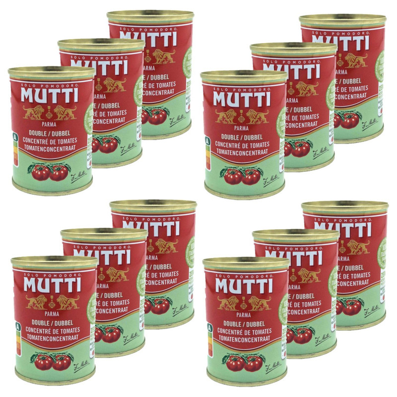 Lot 12x Double concentré de tomates - Zéro résidu de pesticides - Conserve 140g