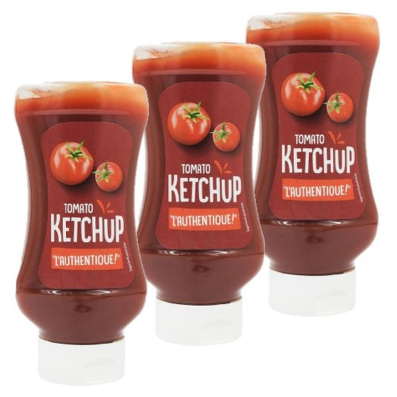 Lot 3x Ketchup - Bouteille 560g