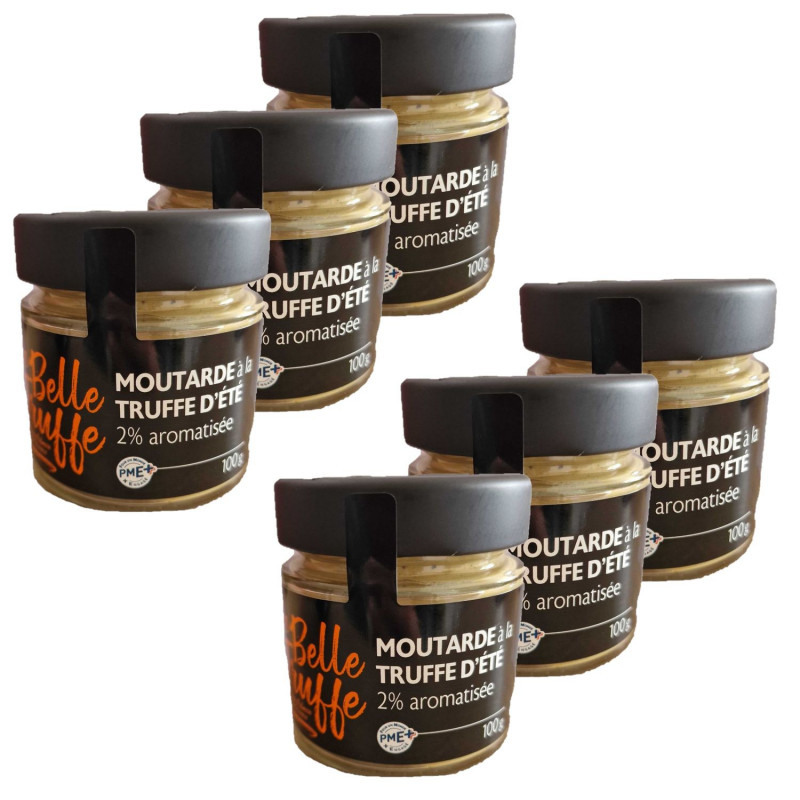Lot 6x Moutarde à la truffe d'été 2% - Bocal 100g