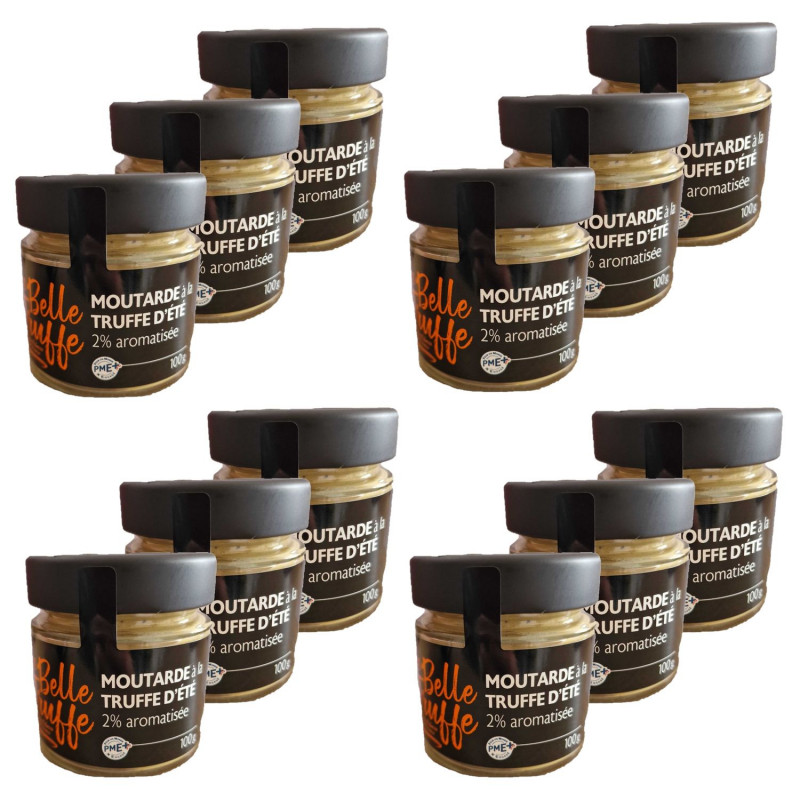 Lot 12x Moutarde à la truffe d'été 2% - Bocal 100g