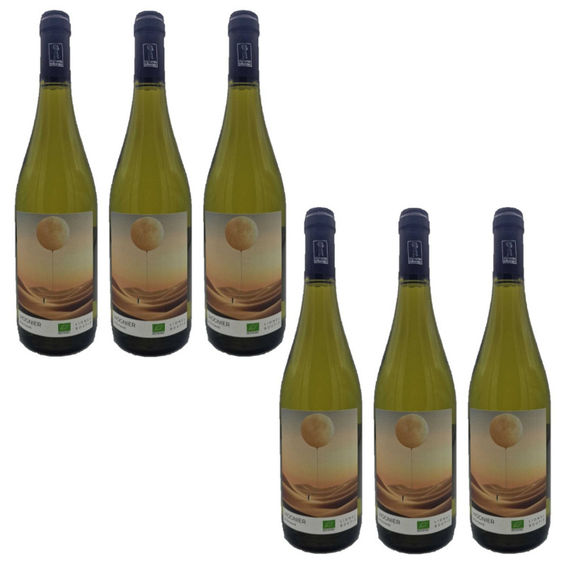 Lot 6x Vin blanc Cuvée Lune Viognier BIO et Biodynamique - Pays d'Oc - Bouteille 750ml