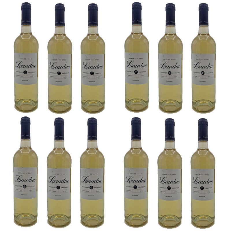 Lot 12x Vin blanc Cœur vignes - Entre-deux-mers - Bouteille 750ml