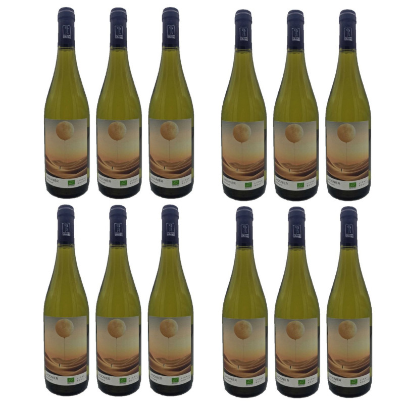 Lot 12x Vin blanc Cuvée Lune Viognier BIO et Biodynamique - Pays d'Oc - Bouteille 750ml