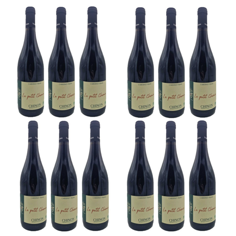 Lot 12x Vin rouge Le Petit Chemin BIO - Chinon - Bouteille 750ml