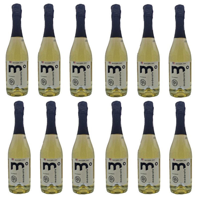 Lot 12x Boisson pétillante sans alcool Moderato - Bouteille 750ml