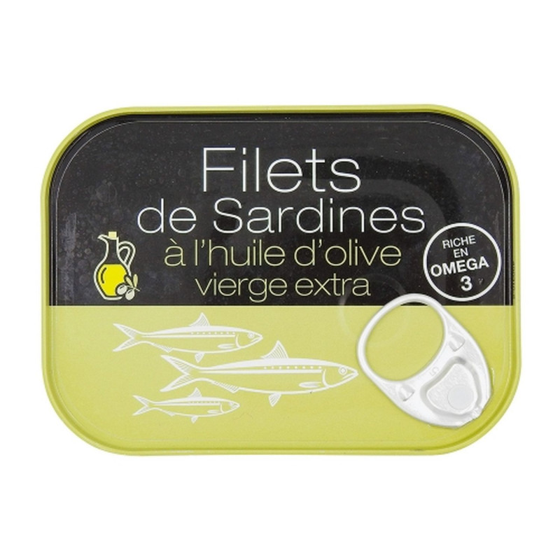 Filets de sardines à l'huile d'olive vierge extra - Conserve 100g