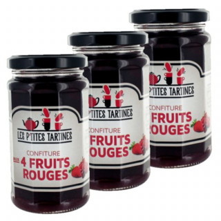 Lot 3x Confiture aux 4 fruits rouges - Pot 265g
