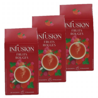 Lot 3x Infusion rooibos fruits rouges - Boîte 32g