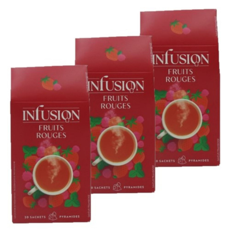 Lot 3x Infusion rooibos fruits rouges - Boîte 32g