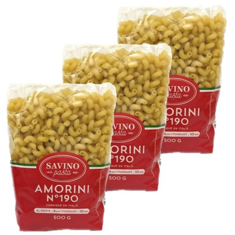 Lot 3x Pâtes Amorini n°190 - Paquet 500g