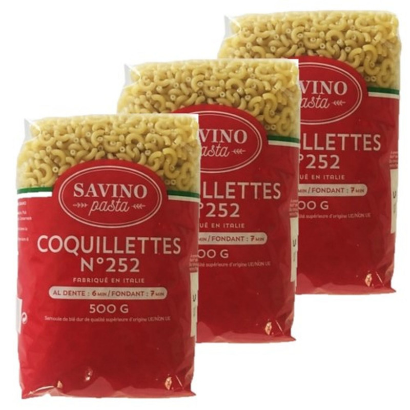 Lot 3x Pâtes Coquillettes n°252 - Paquet 500g