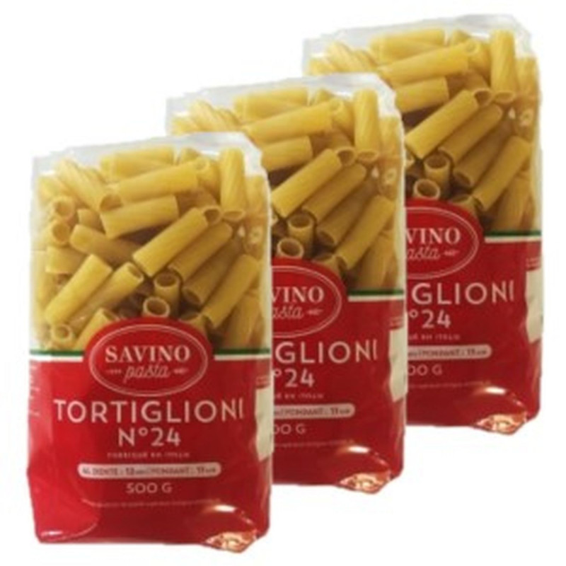 Lot 3x Pâtes Tortiglioni n°24 - Paquet 500g