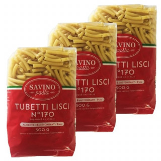 Lot 3x Pâtes Tubetti Lisci n°170 - Paquet 500g