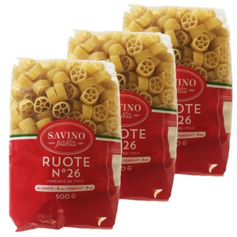 Lot 3x Pâtes Ruote n°26 - Paquet 500g