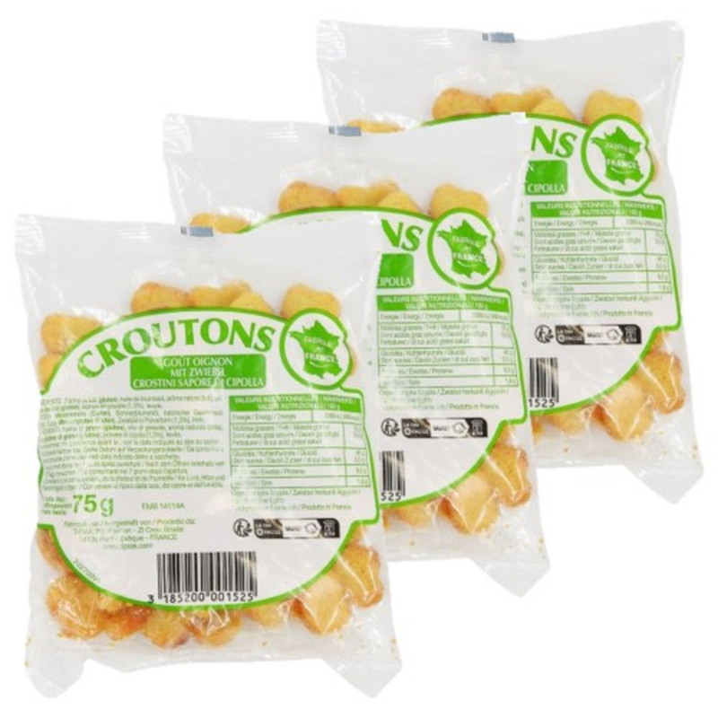 Lot 3x Croûtons goût oignon - Sachet 75g
