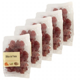 Lot 5x Fraises entières semi confites - Sachet 220g