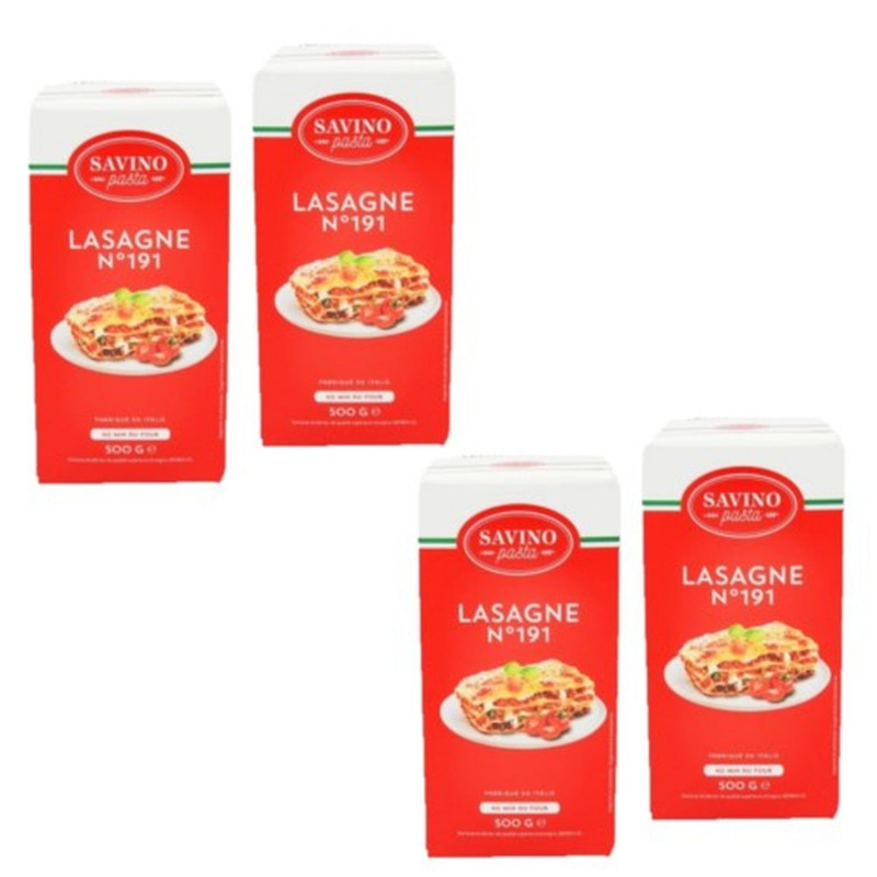 Lot 4x Pâtes à lasagnes - Paquet 500g