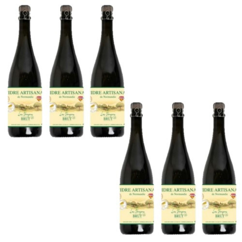 Lot 6x Cidre brut artisanal - Bouteille 750ml