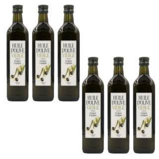 Lot 6x Huile d'olive vierge - Bouteille 750ml