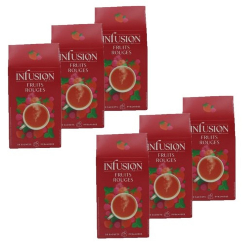Lot 6x Infusion rooibos fruits rouges - Boîte 32g